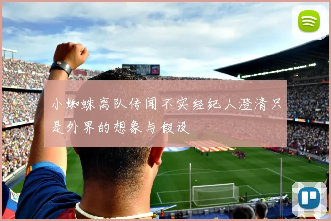 小蜘蛛离队传闻不实经纪人澄清只是外界的想象与假设
